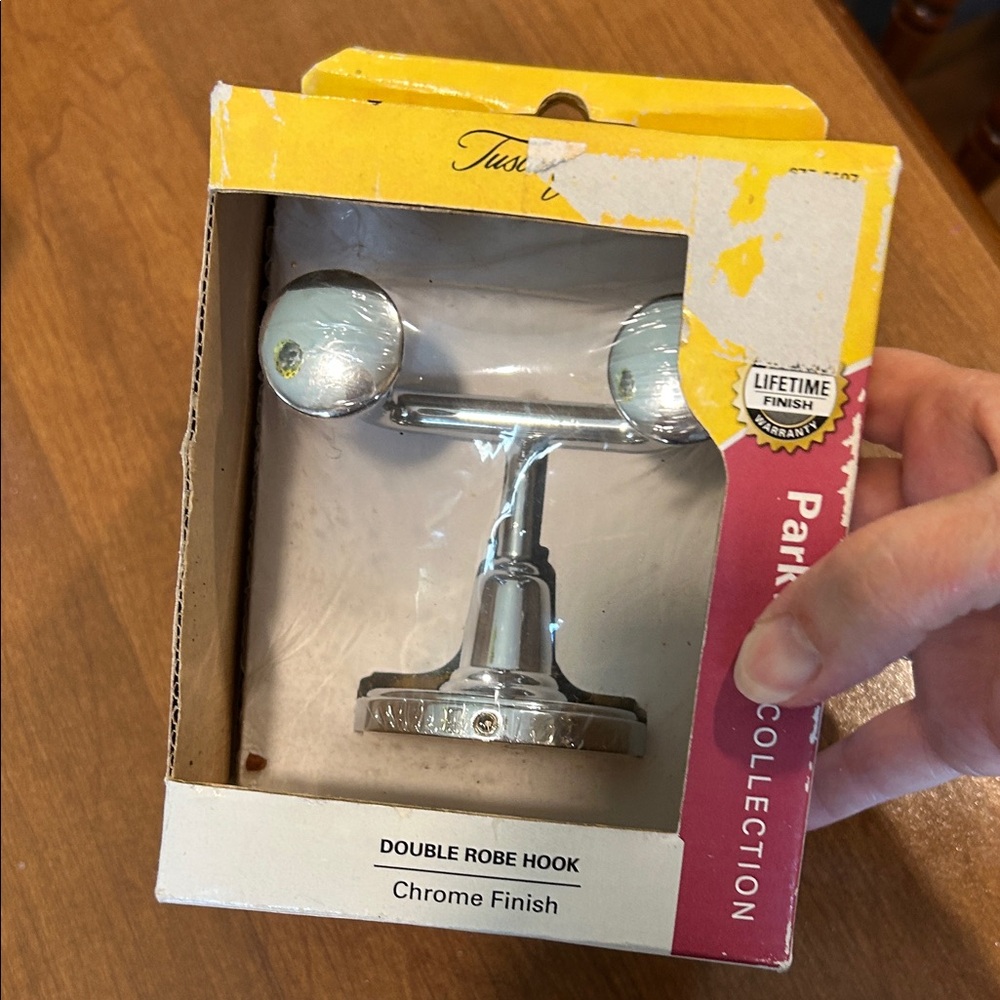 Chrome Double Robe Hook - Polished Silver Finish